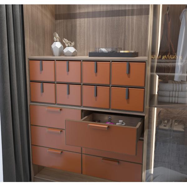 ENF Grade MDF Drawer Front Panels Burnt Orange Finish With Sleek Handles
