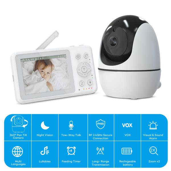 3.2 Inch No WiFi Baby Monitor with Night Vision and Two-Way Audio