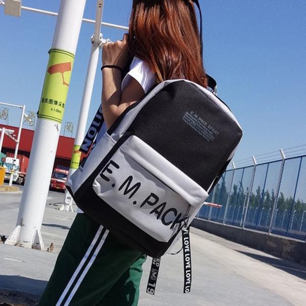 New nylon monogram printed backpack fashion trend European and American style outdoor backpack