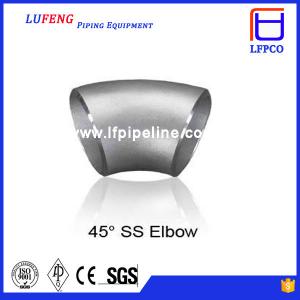 China stainless steel 45 degree long radius pipe elbow on sale