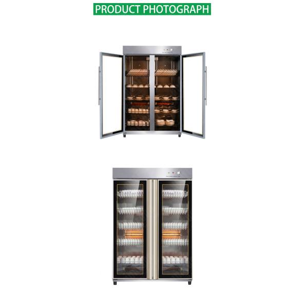 double door 860L capacity heating dry tableware commercial electric disinfection cabinet