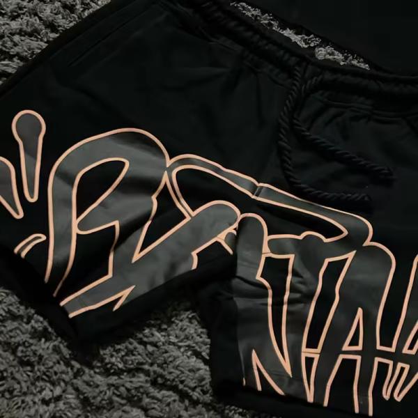 Custom Vintage Short Set Acid Wash Print Boxy T Shirts Cotton Streetwear Shorts T-Shirt Puff Print Crop Tshirt Shorts Set