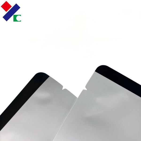 Matte Three Side Seal Pouch Aluminum Foil Facial Mask Bags With Tear Notch