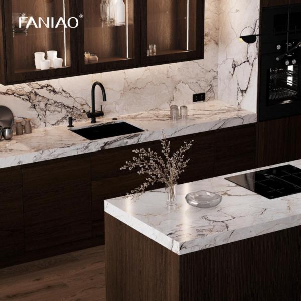 Modern Design Laminated Finish Wood Grain Handleless Kitchen Cabinet For Homeowner And Builder