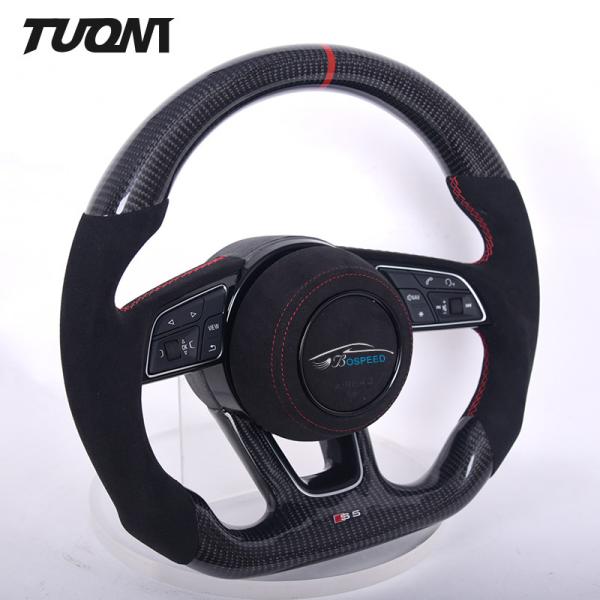 Alcantara Leather Carbon Fiber Steering Wheel Audi RS3 S3 A3 A4 RS4 350mm