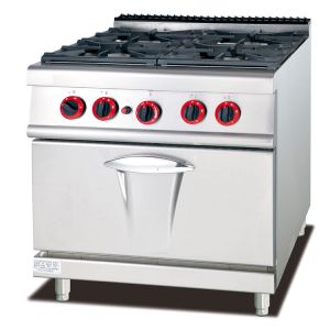 Stainless Steel 5.8kW Six Burner Gas Stove Kitchen Equipment