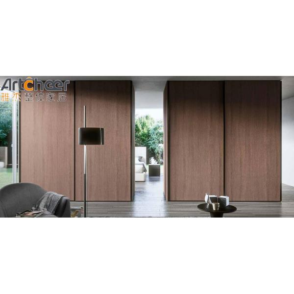 NO Folded Modern Sensor Slide Wooden Door Sliding Glass Wardrobe For Bedroom Furniture