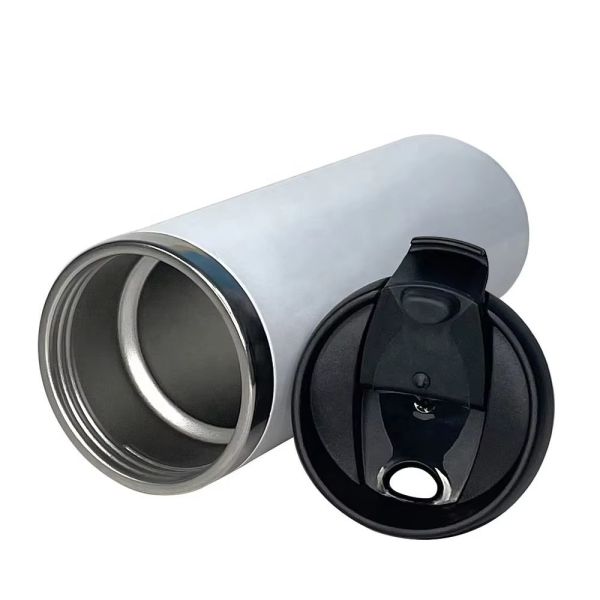 15oz 450ml White Sublimation Sport Water Bottle Blanks Straight Double Wall Vacuum Stainless Steel Sublimation Tumbler