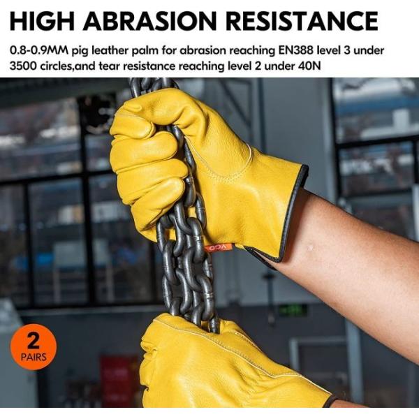 Tear Proof Hand Leather Gloves Dexterity Easy On And Off S - XL Size