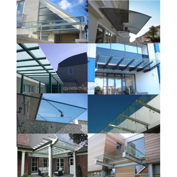 Hotel Balcony Railing Tempered Laminated Glass Frameless Balustrade Thickness 3mm-12mm