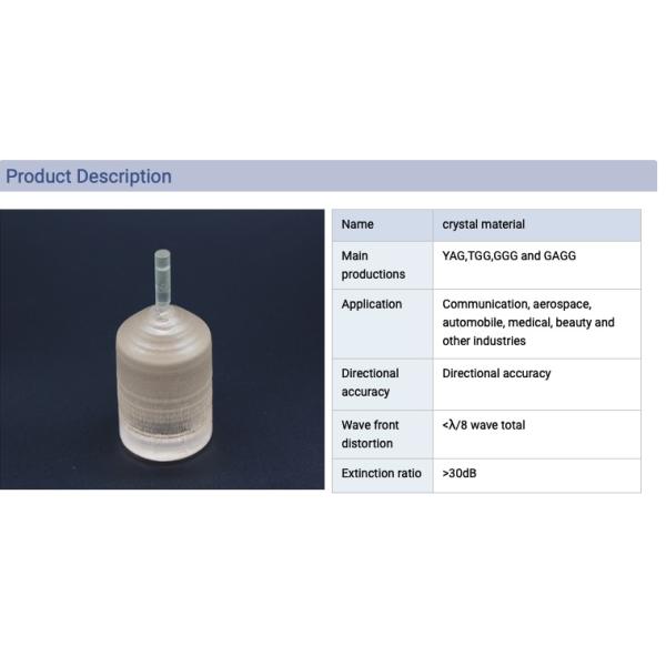 10x10mmt Superconducting Thin Monocrystalline Substrate Terbium Gallium Garnet For Laser Device