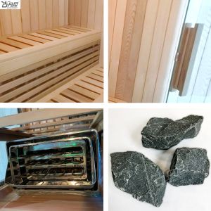 Traditional Finn Sauna Red Cedar Dry Steam Sauna for 4 People With Double Bench