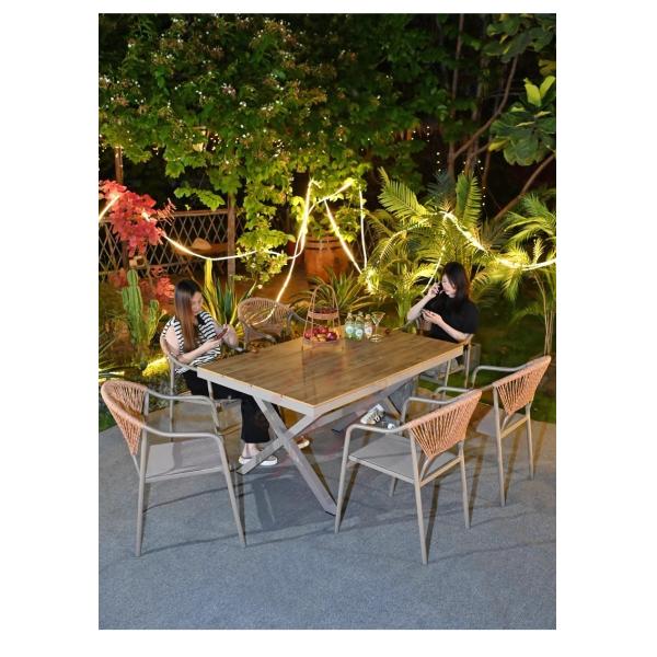 Outdoor Table And Chairs Set Waterproof And Sunproof Garden Patio Furniture Rattan Wicker Chair Combination For Villa Balcony Terrace And Open-Air