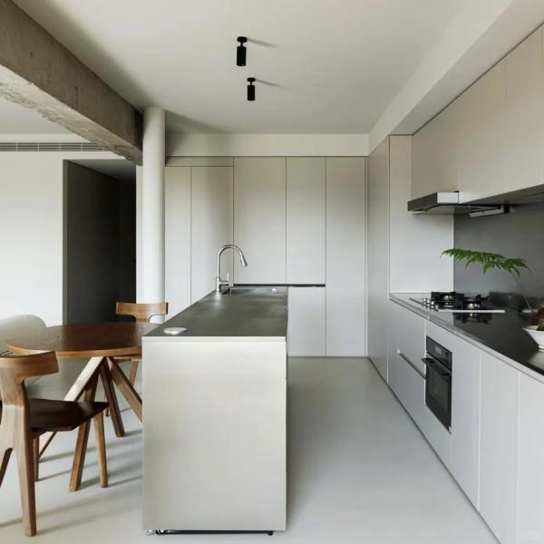 Complete Aluminum Kitchen Cupboards Set Modern Custom Stainless Steel Kitchen Cabinets