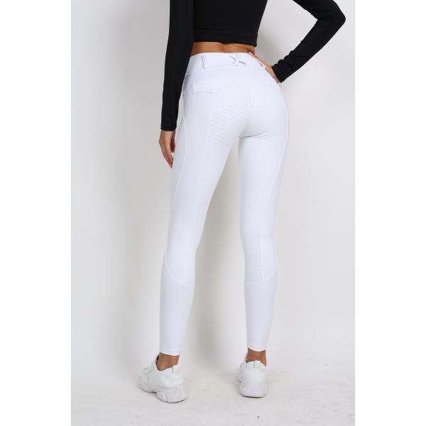 White Horse Riding Pants Full Seat Silicone Anti Pilling Womens Equestrian Breeches