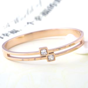 Cheap Elegant Jewelry Fashion Women Stainless Steel Diamond Gold Plated Bangle wholesale