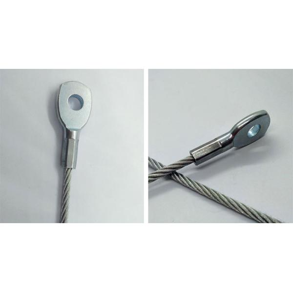 High Tensile Force Extension Spring Safety Cable 4mm Stainless Steel Wire Rope With Eye Terminal