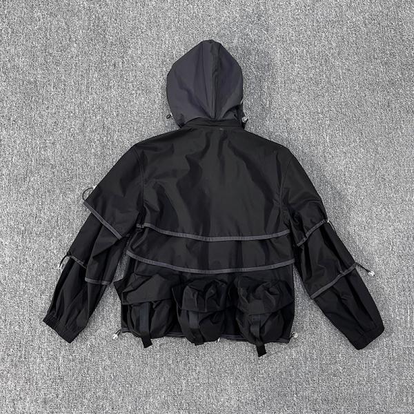 Custom Track Hunting Mens Jacket Outdoor Mountaineering Trekking Hooded Jacket Windbreaker Polyester Nylon Double Layer Jacket