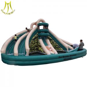 Cheap Hansel cheap amusement bouncy castle inflatable slide with pool for kids game center wholesale