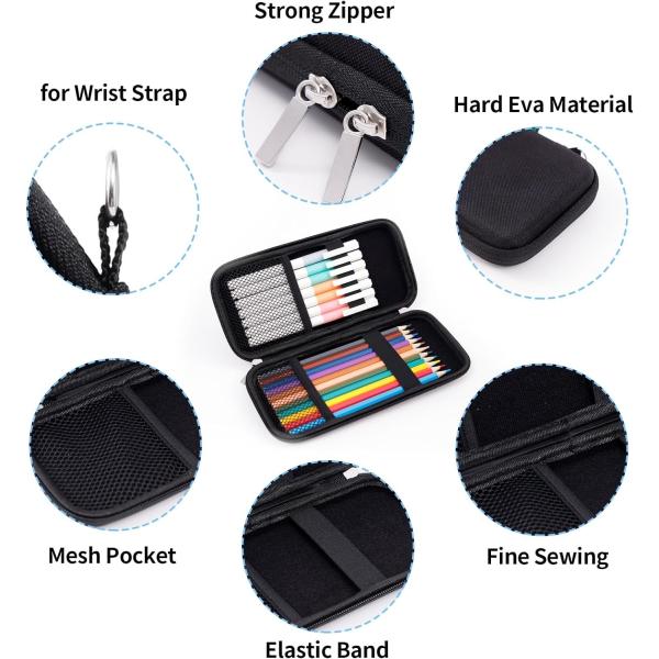 Idream365 Upgraded Hard Pencil Case Box For Adluts,Durable Pen Carrying Case With Zipper-Black