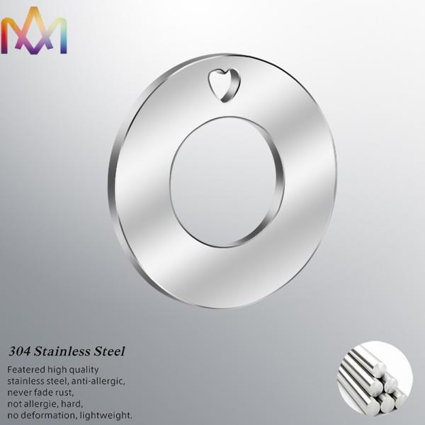 Stamping Punched 304 Stainless Steel Circle Disc Pendant