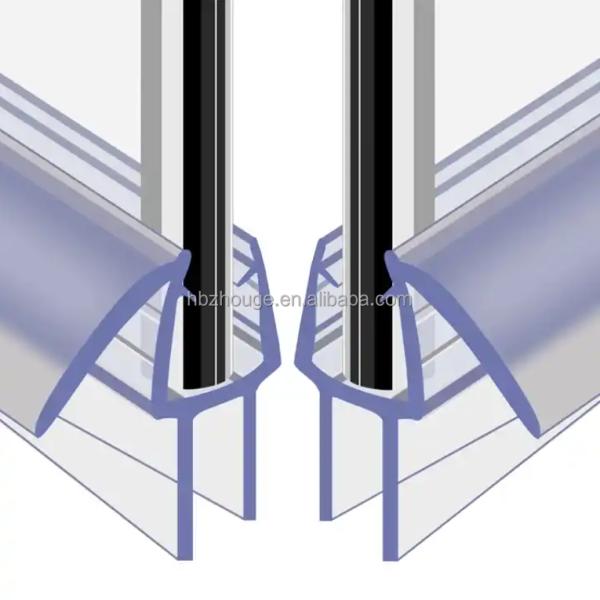 2-5 Magnetic PVC Seal Strip for Frameless Glass Shower Door Custom Bathroom Accessories