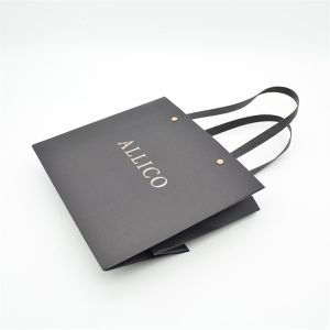 Recycled High End Shopping Bag , 128gsm Pantone Matte Black Gift Bags