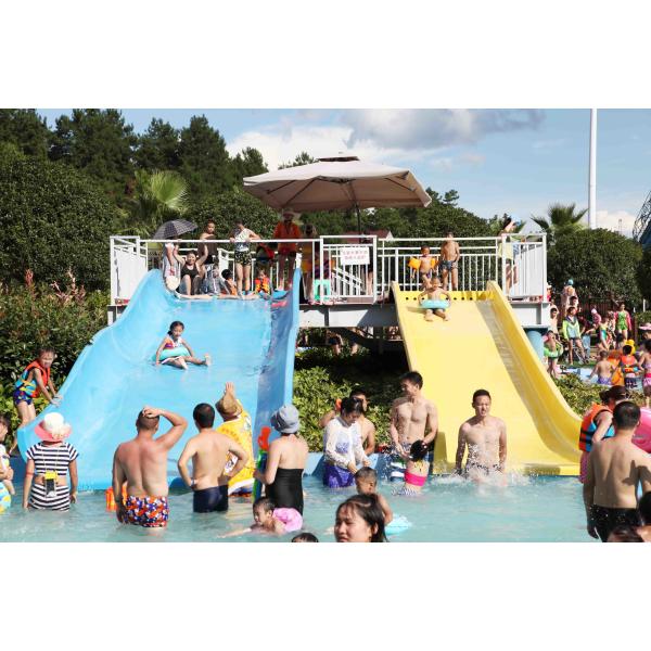 Customized 3 Riders Kids' Water Slides Aqua Park Equipment , Pink / Orange / Blue