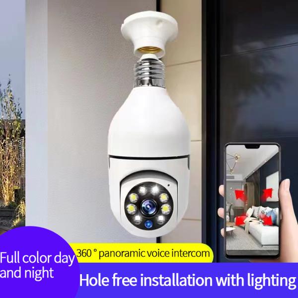 Glomarket Smart Indoor Auto Tracking Full HD Light Bulb Camera Ip Smart Wireless Indoor Camera With Light