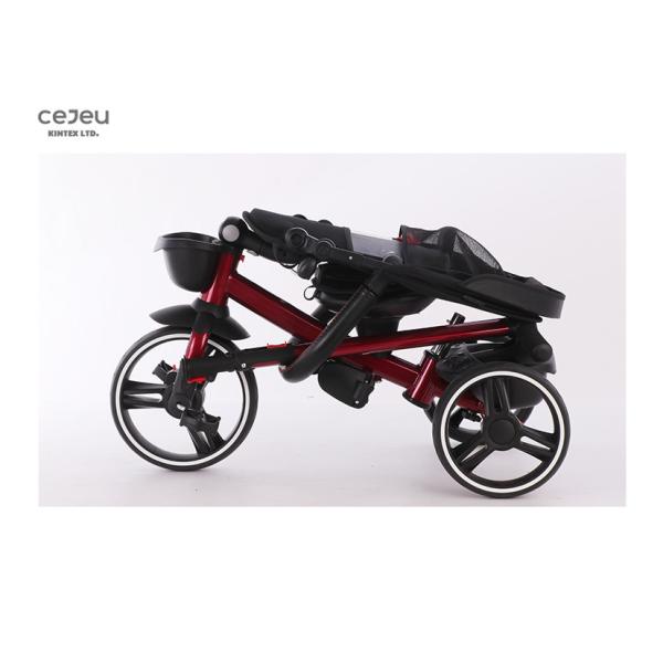 Blue 1 Year Old Foldable Trike Stroller 10.5kg With PU Wheel
