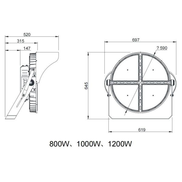 400w 500w garden spike light outdoor industrial warehouse gymnasium high bay led stadium light