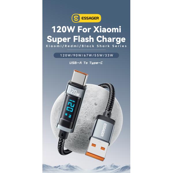 Xiaomi Redmi 120W Type C Charging Cable USB A To USB C ESSAGER ES-X47