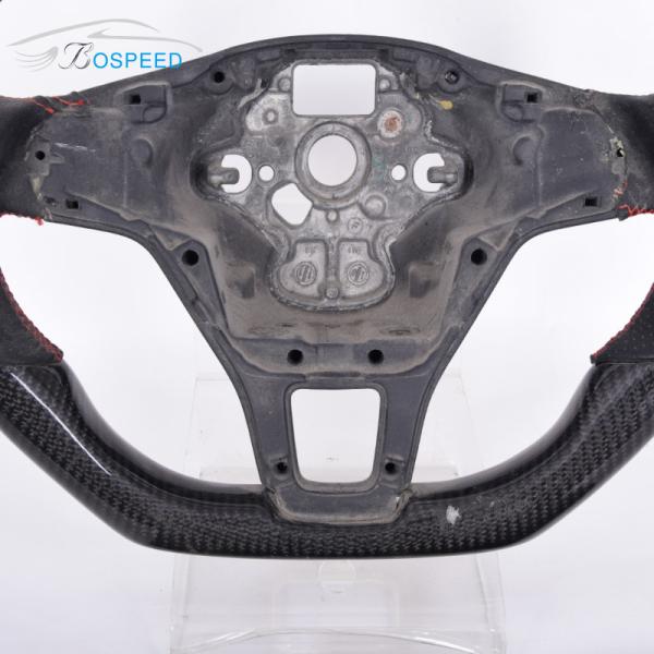 Perforated Leather Volkswagen Carbon Fiber Steering Wheel 350mm Plain Weave 2022