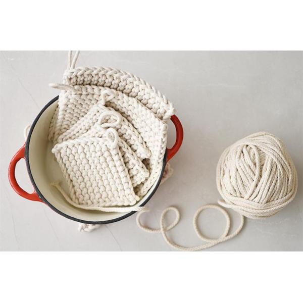 Y-Z Design Custom Wholesale Hand Knit Cotton coaster Set square Drink Barware Coffee Cup Tea Mats