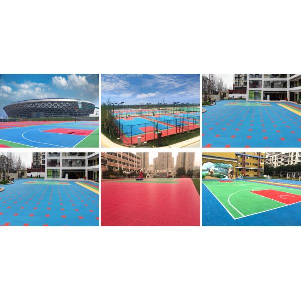Waterproof PP Outdoor Basketball Interlocking Sport Tiles Colored