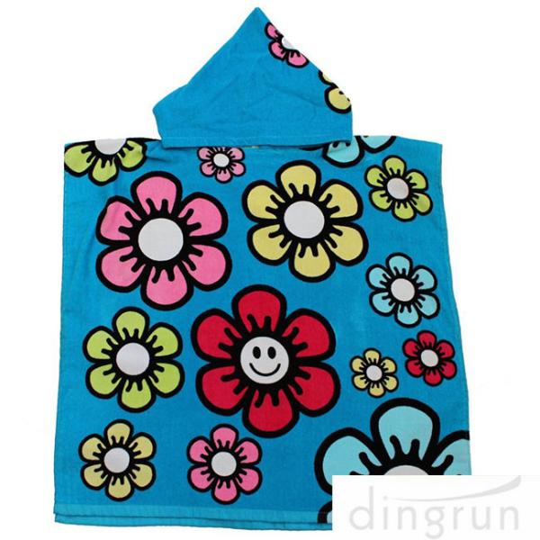 Durable Cartoon Hooded Poncho Towels / Soft Touch Personalised Poncho Towel Dryfast