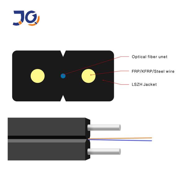White Jacket 4 Core G657A1 FTTH Fiber Optic Drop Cable