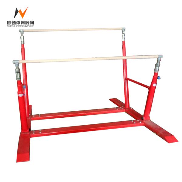 Kids Gymnastics Training Equipment Outdoor Uneven Bars with Extension Legs in Red