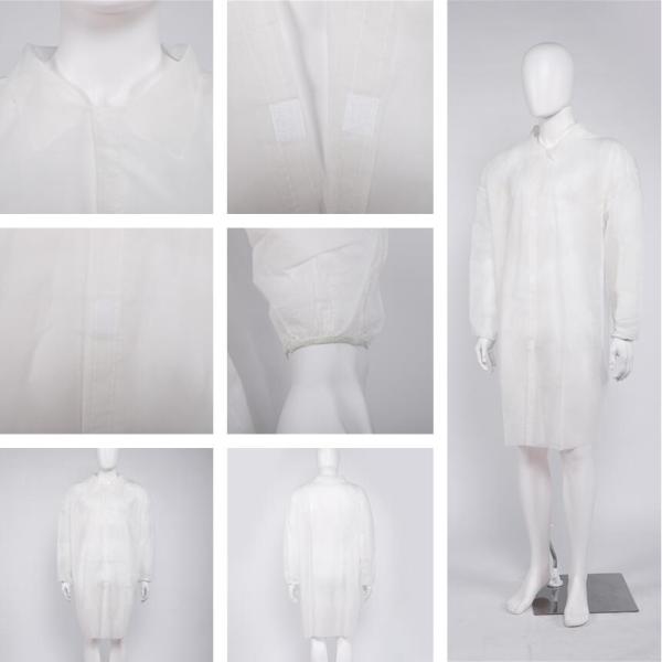 S&J Factory Price Nonwoven Disposable PP white Lab Coat Non woven for Kids or Adults