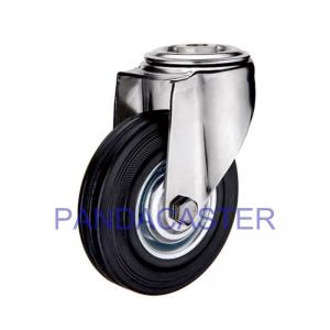 Cheap Black Rubber Wheel Bolt Hole Swivel Industrial Castor Wheels 4 Inch wholesale