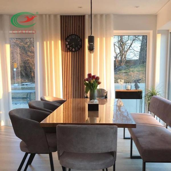 SGS Fireproof Wood Acoustic Wall Panels Melamine Finish Polyester