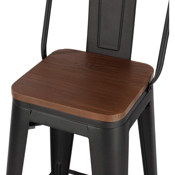 Detailed view of bar stool construction