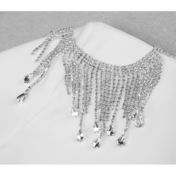 Custom Clothing Factory China Luxury Sequin Tassel Dresses Women Party Sexy Rhinestone Lady Glitter Dress