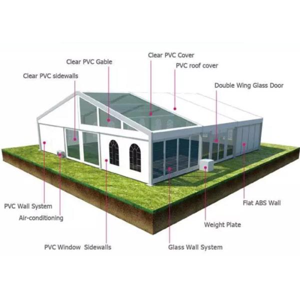 Aluminum Big White PVC Canopy 50m Temporary Warehouse Tent