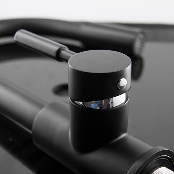 No Lead 304 Black Stainless Steel Pull Out Kitchen Faucet