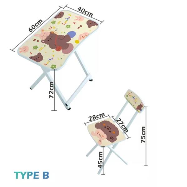 Foldable MDF Board Wooden Metal Furniture Children Table And Chair Set