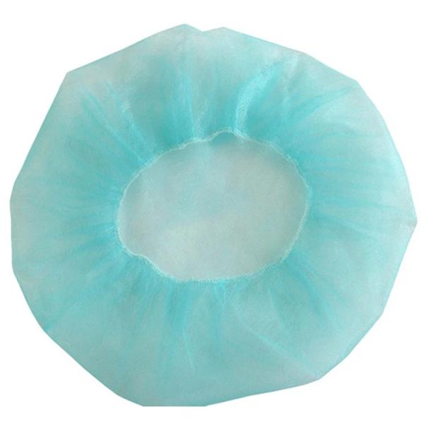 Blue White 21" 19" Non Woven Disposable Bouffant Cap