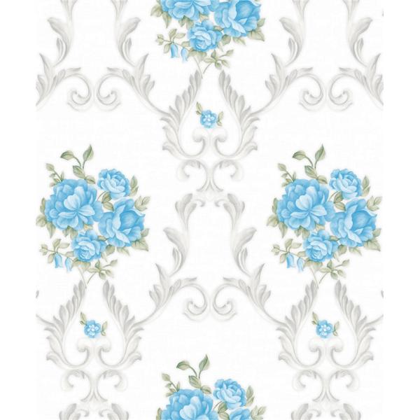 Paper Backed PVC Vinyl Wallpaper Flower Images With Light Embossing , 0.53*10m Roll