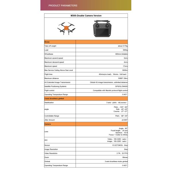 ZAi 3KG Payload Industrial Drone 10KM Dual Light Pod Thermal Imaging Drone
