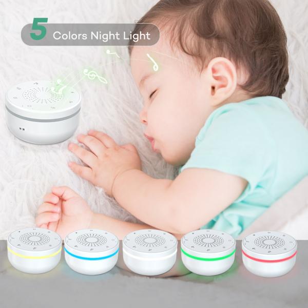 Portable White Noise Machine with 30 Sounds and Rechargeable Battery